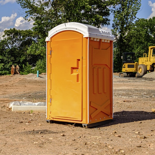 how often are the portable restrooms cleaned and serviced during a rental period in Dewy Rose